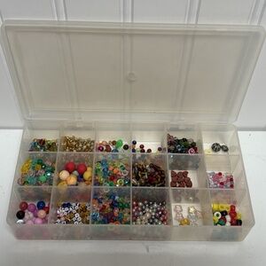 Vintage Y2K Kids Bead Lot Plastic Glass Craft Multicolor Various Sizes Beads